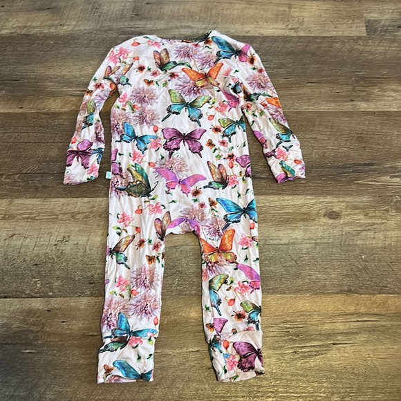 Posh Peanut Butterfly Romper Watercolor Zip One Piece 9-12 months - Picture 4 of 4